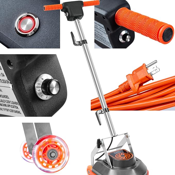 Commercial Floor Scrubber Machine, Heavy Duty Orbital Floor Cleaner, Hardwood - Image 9