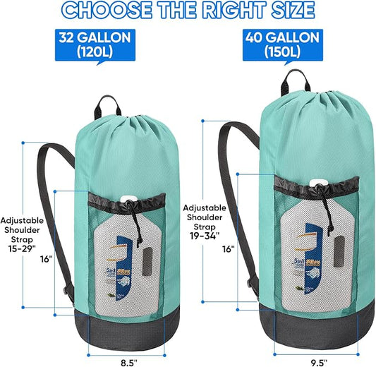 BALEINE 120L Laundry Bag Backpack, 900D Oxford Fabric Large Travel Laundry Bags - Image 2