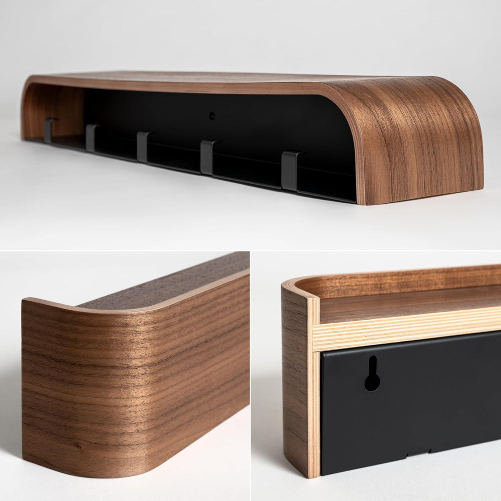 Kazai. Wall-Mounted Coat Rack 'Toke' - Modern Design Coat Rack with H...