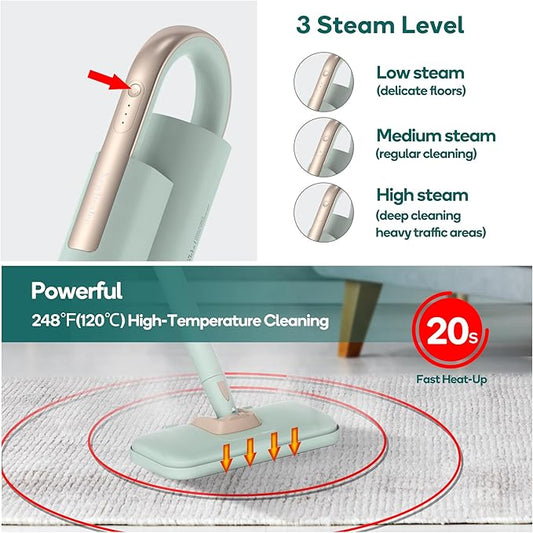 Newbealer Steam Mop & Detachable Handheld Cleaner, 250ml 1200W Powerful Floor - Image 2