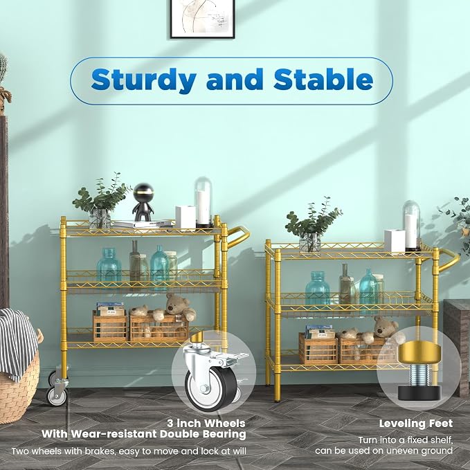 Leteuke 3 Tier Rolling Carts - Image 7
