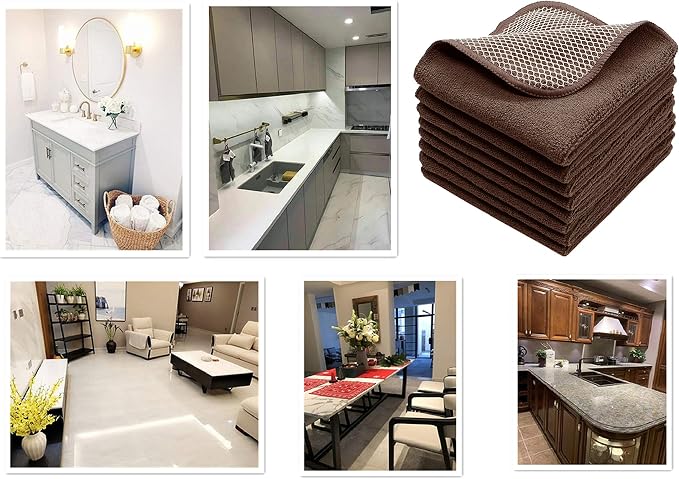 Microfiber Dish Cloths Fast Drying Kitchen Cleaning Cloth Dish Rags Dust Cloths - Image 7