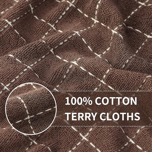 Homaxy 100% Cotton Terry Kitchen Towels, Checkered Designed, Soft and Super - Image 2