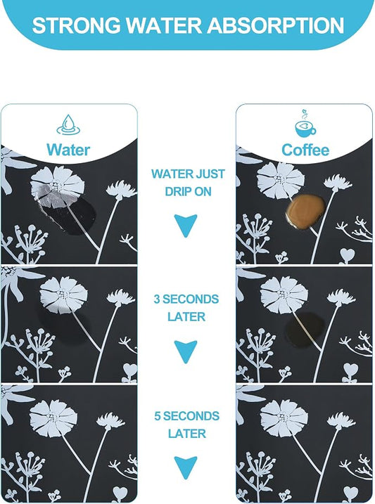 Dish Drying Mat for Kitchen Counter, Hide Stain Anti Absorbent for Kitchen - Image 2