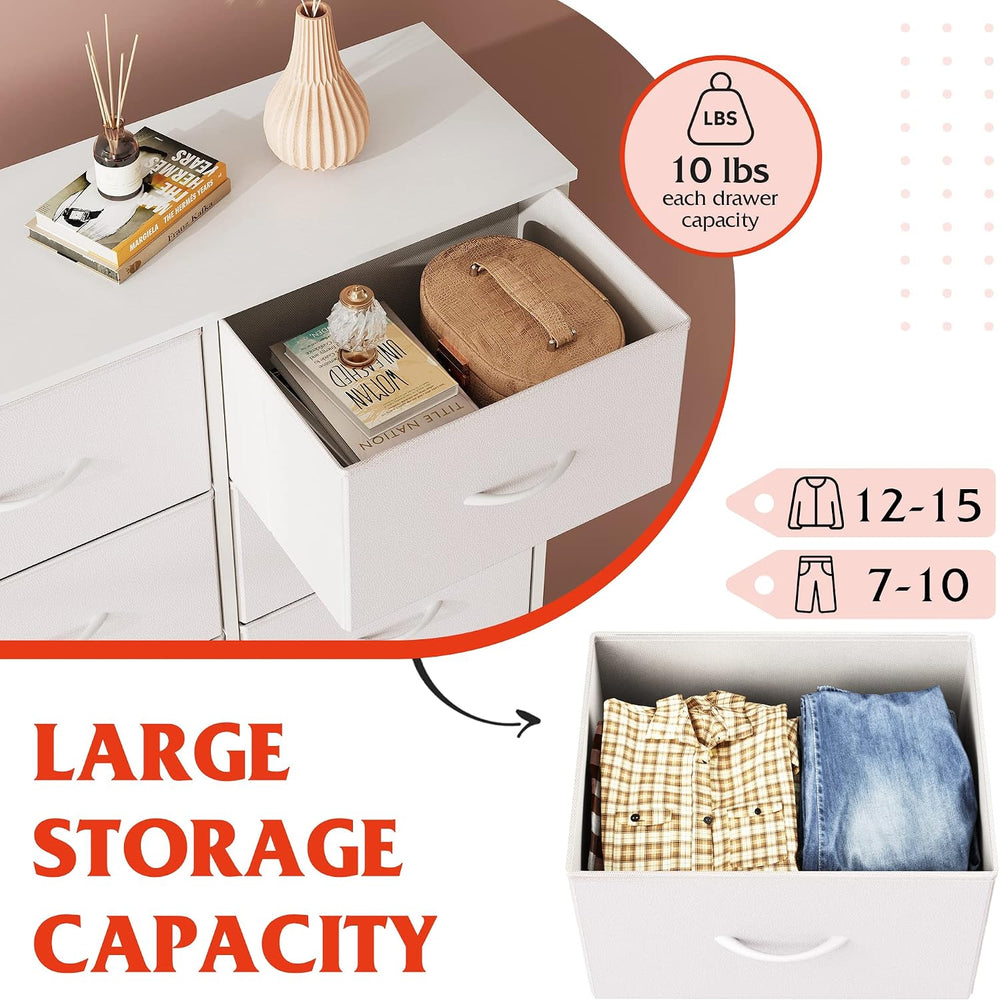 WLIVE Dresser for Bedroom with 6 Drawers, White