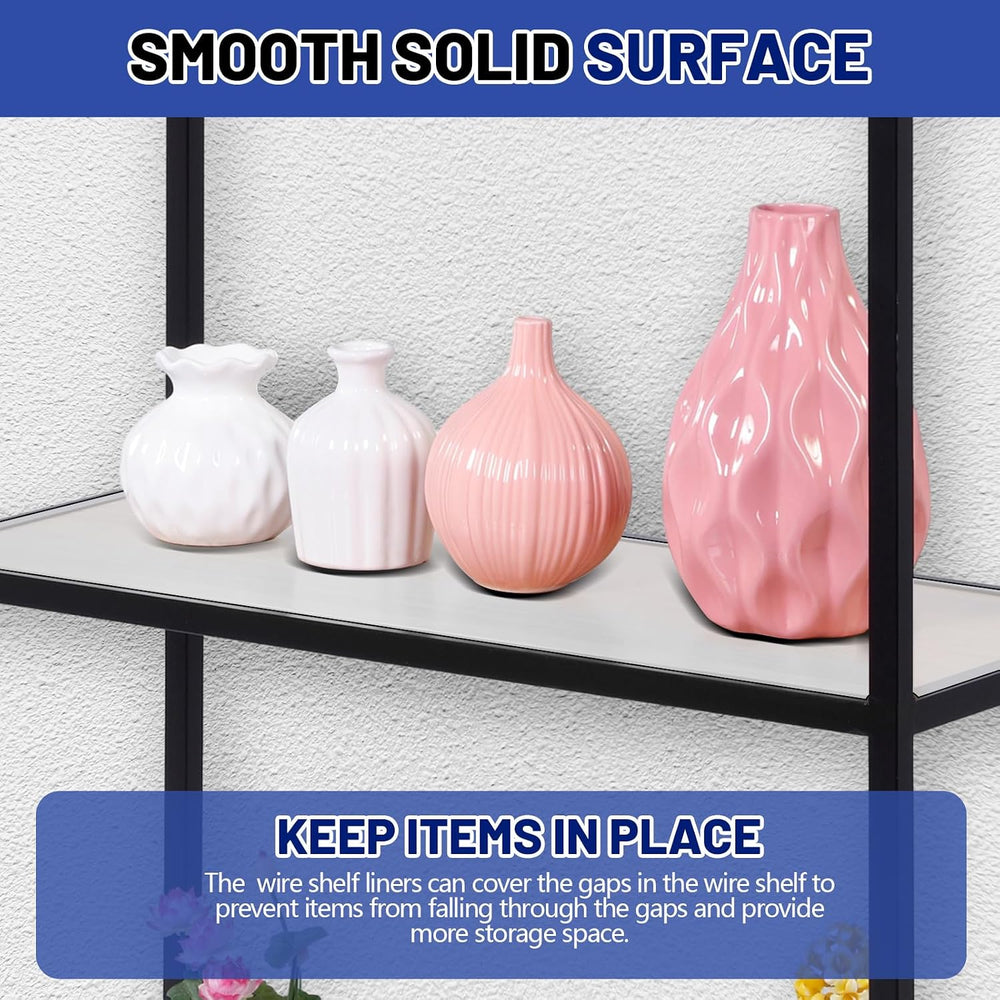 Sliner 8 Pack 24 x 48 Inch Plastic Shelf Liners for Wire Shelving