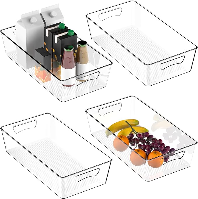 Simple Houseware 4 Pcs Kitchen Clear Bin Storage Organizer - Image 7
