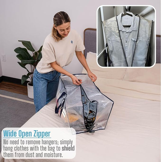 VENO 8 Pack Moving Bags Plastic Storage Totes Clothes Organization Large W - Image 2