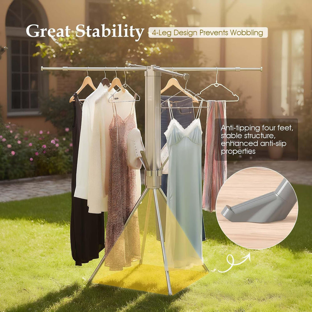 cjc Foldable Clothes Drying Rack, Extra Stable Heavy Duty Laundry Standing Dr...