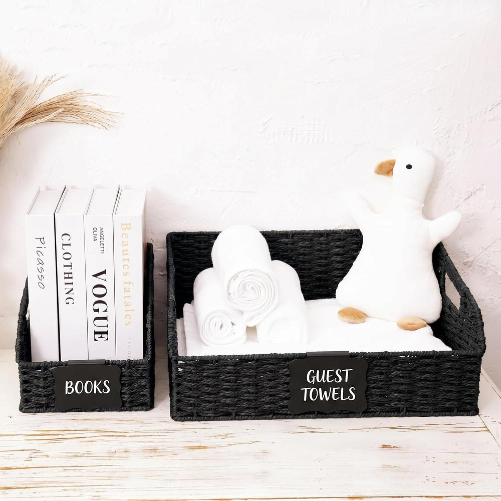 Pantry Baskets for Organizing,Wicker Storage organizers,3Pack,Black
