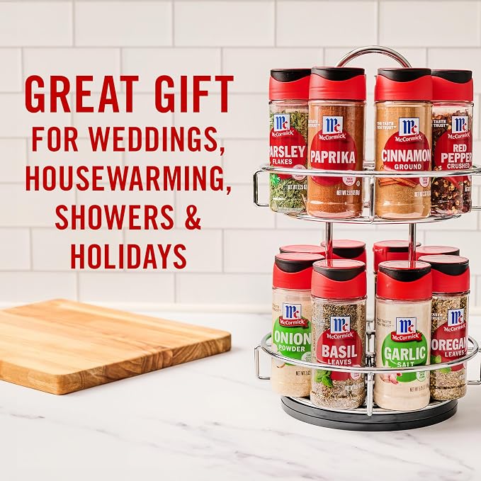 McCormick Spice Rack, Two Tier Chrome, Featuring 16 Herbs & Spices