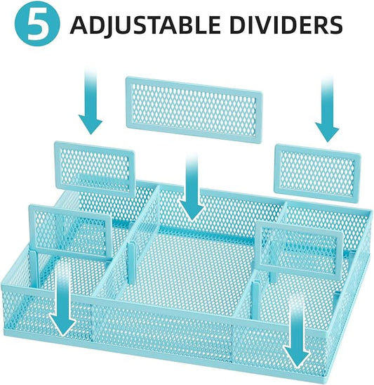 Marbrasse 2 Pack Desk Drawer Organizer, Mesh Drawer Organizer Tray - Image 2