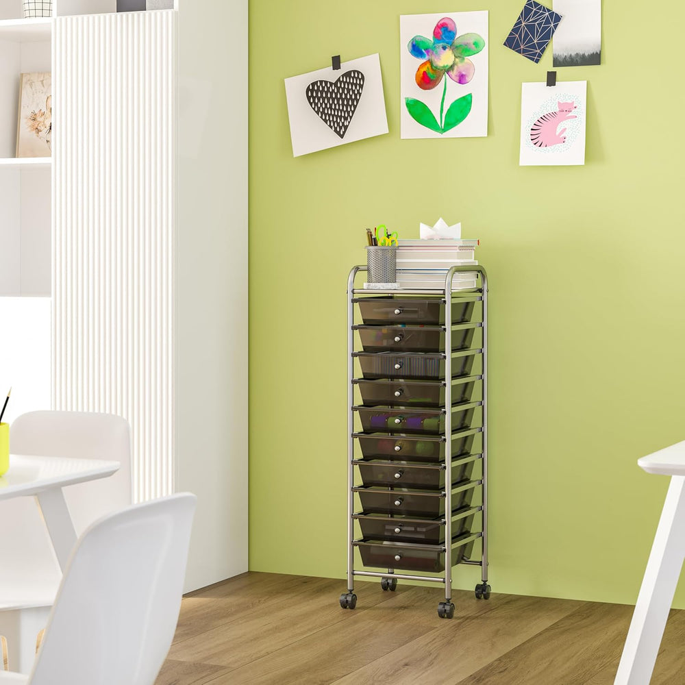 Seville Classics Rolling Utility Organizer Storage Cart, for Home Office, Sch...
