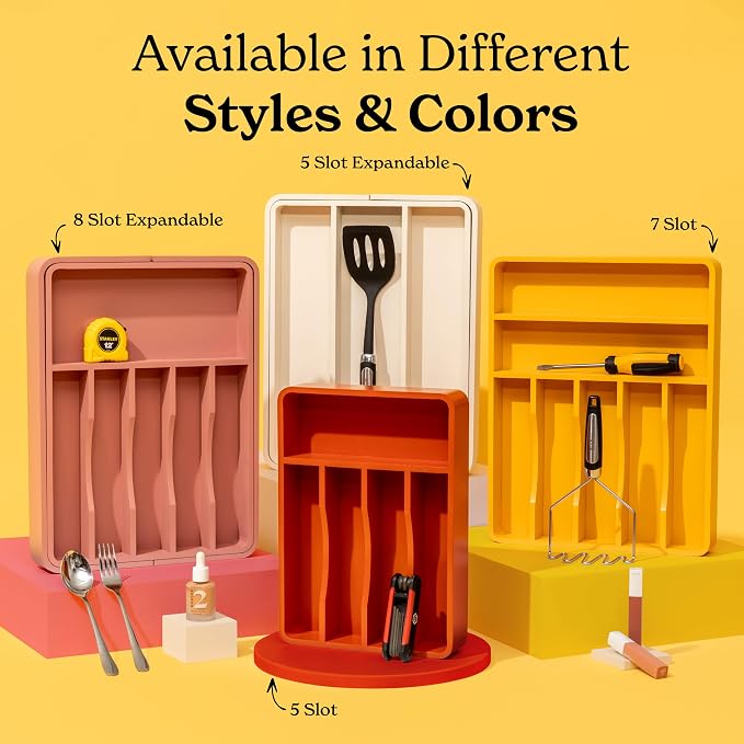 SMIRLY Silverware Drawer Organizer – Bamboo Kitchen Drawer Organizer, - Image 6