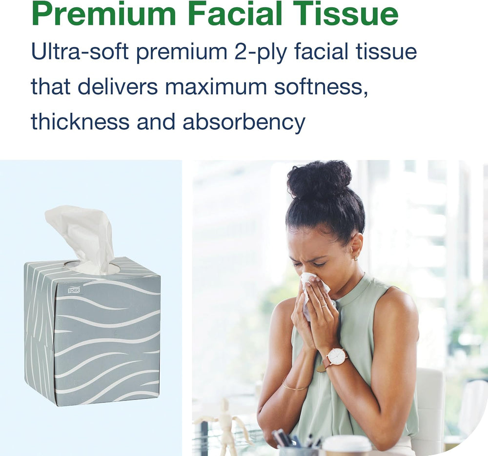 Tork Premium Facial Tissue Cube Box White, 36 x 86 Tissues, 6910101