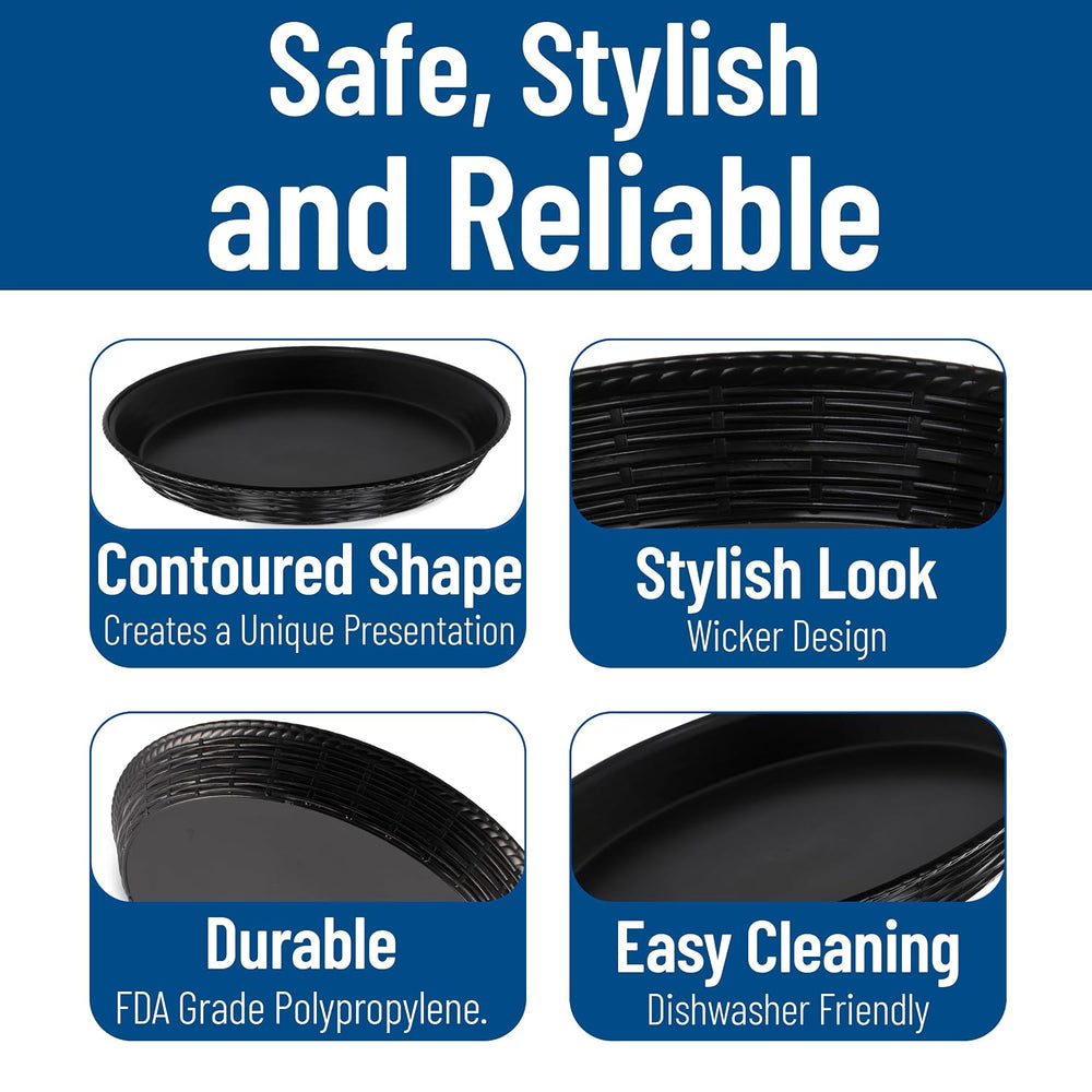 Carlisle 652603 WeaveWear Round Serving Basket, 12", Black (Pack of 12)