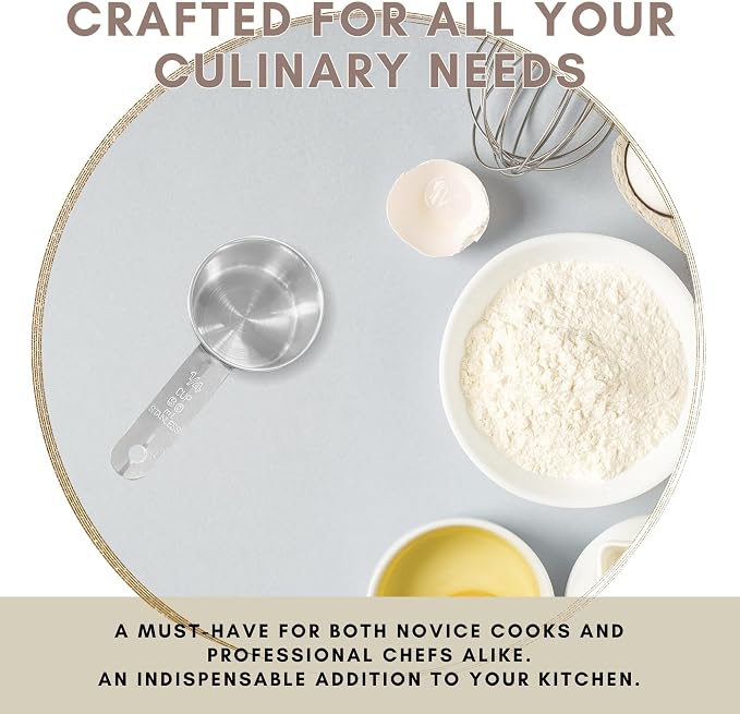 1/4 Cup Stainless Steel Measuring Cup | Sturdy Metal 60 ml | 60 cc | 2 oz | - Image 6