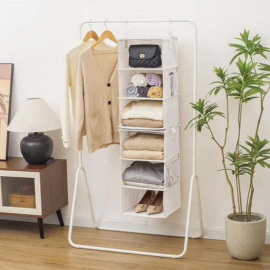 StorageWorks 6-Shelf Jumbo Closet Organizers, Two 3-Shelf Separable Hanging - Image 2