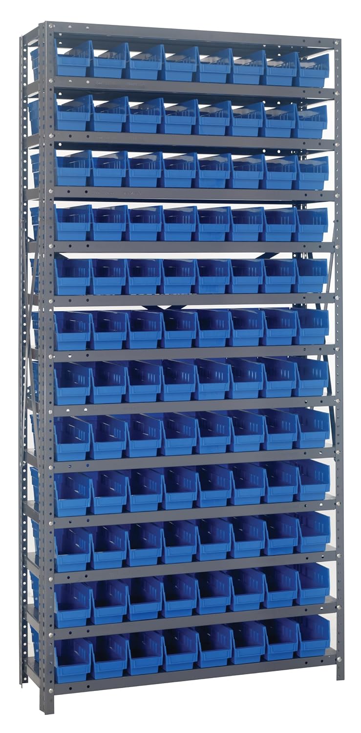 Quantum Storage QSB104 Heavy-Duty Nesting Plastic Shelf Bins for Pharmacy, Ho...