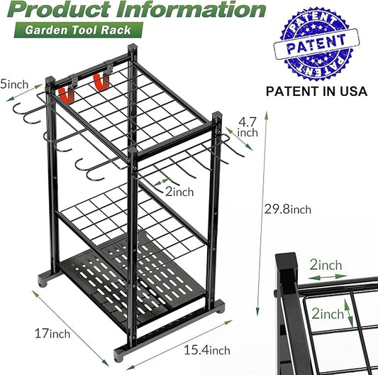 Garden Tool Organizer Rack Up to 50 Tools, Heavy-Duty Steel Yard Tool Organizer - Image 2