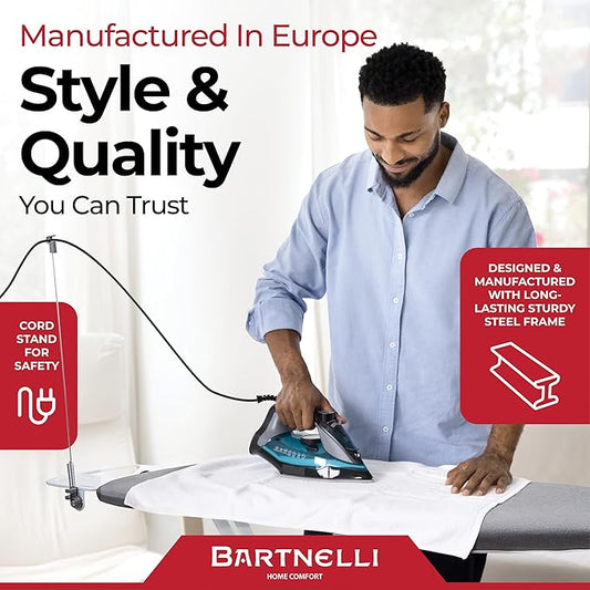 Bartnelli Extra Wide Pro Ironing Board 19x48 Ironing Surface - Image 2