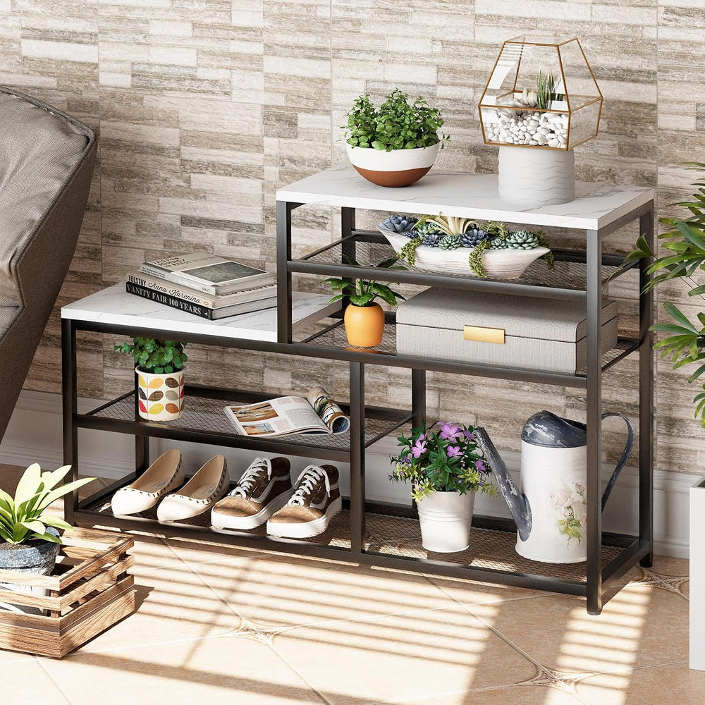 Shoe Rack Bench for Entryway,Free Standing Shoe Storage Organizer for Front D...