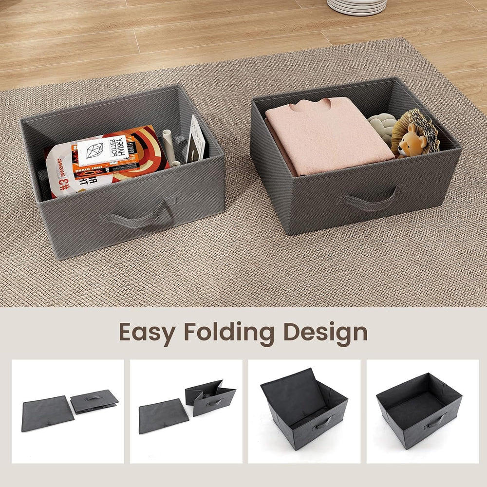 GIANTEX Nightstand with 2 Fabric Drawers, Small Storage Dresser with Metal Fr...