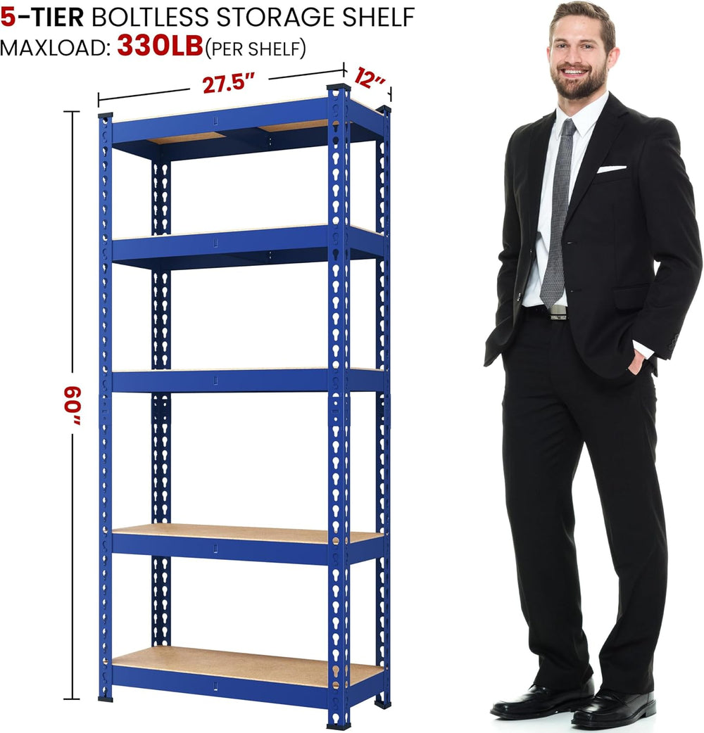Yaheetech 5-Tier Heavy Duty Storage Shelves 28" W x 12" D x 60"...