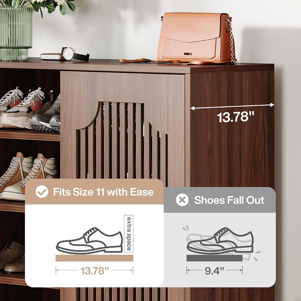 Tribesigns Shoe Cabinet with Doors, 5-Tier Shoe Storage Cabinet with Adjustab...
