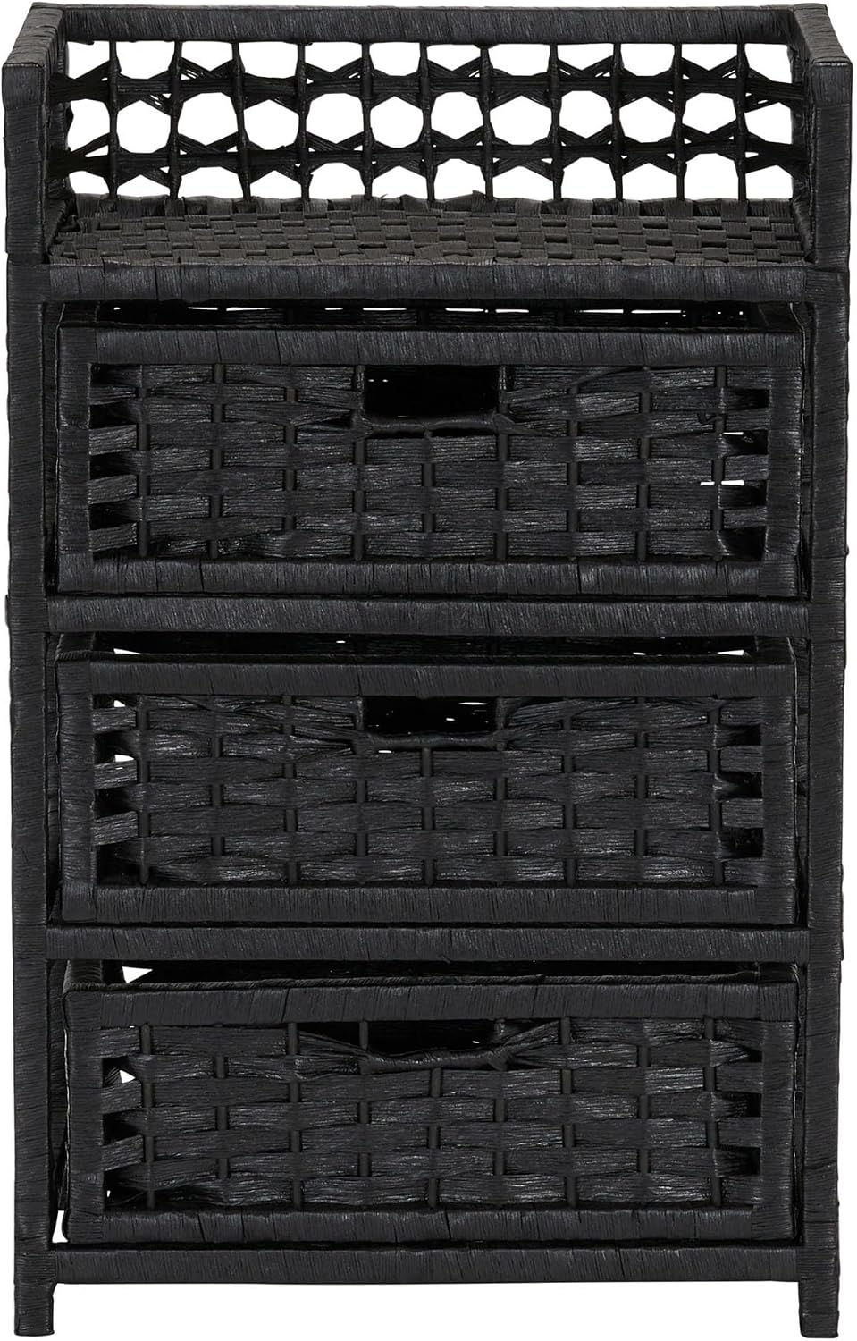 Household Essentials Woven 3 Drawer Chest with Cutout Handles