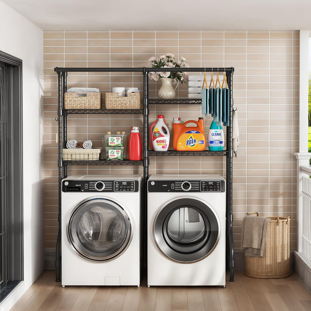 ULIFHOME U14 Medium Over the Washer and Dryer Shelves, 4 Tiers Laundry Room S...