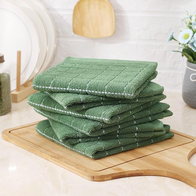 Homaxy 100% Cotton Terry Kitchen Dish Cloths, Ultra Soft and Absorbent Dish - Image 8