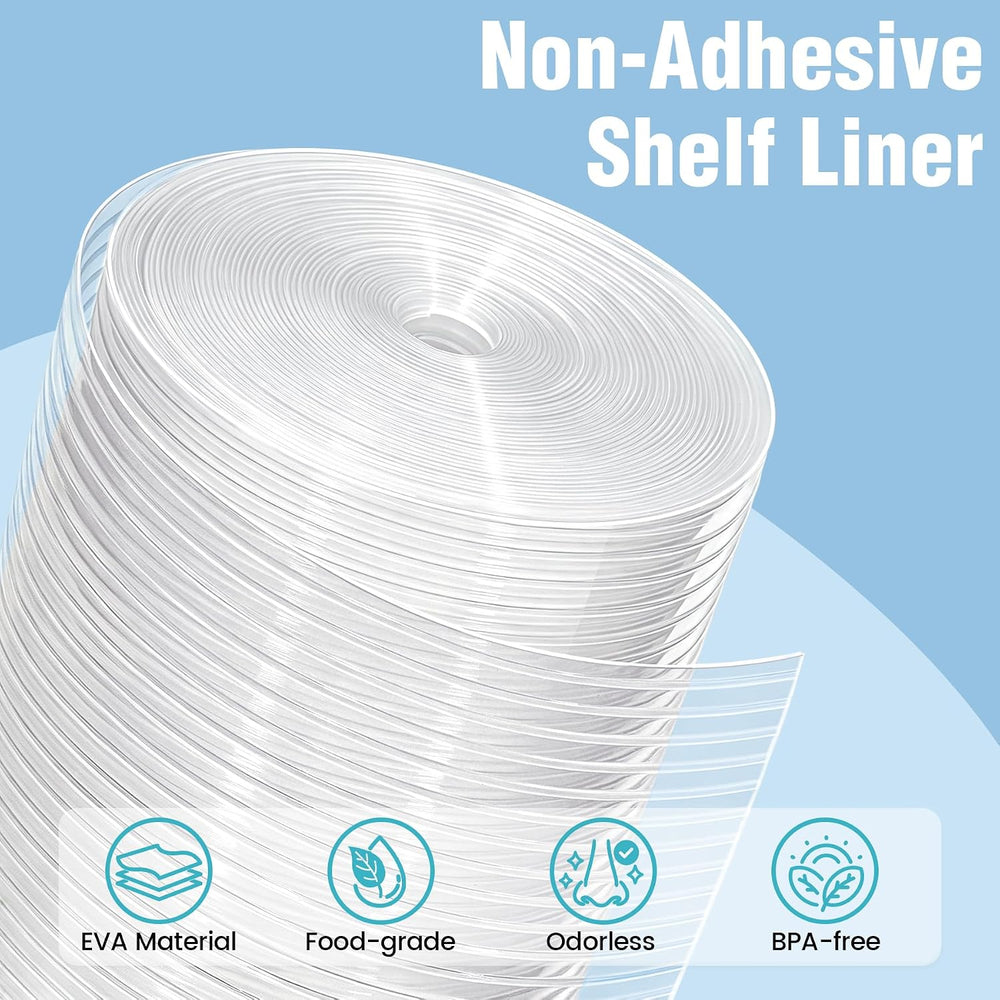 Non-Adhesive Waterproof Shelf Liner, 17.5IN x 20FT, White
