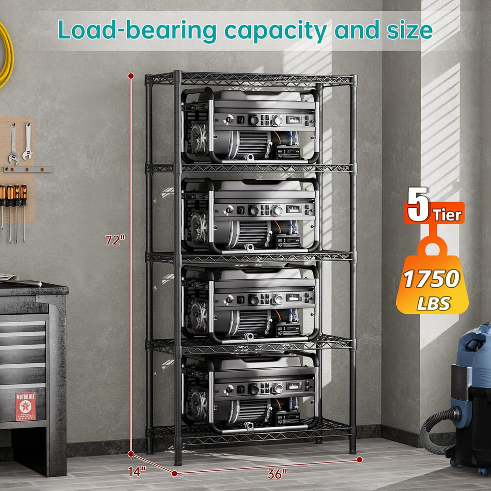SINGAYE Shelf Closet Wire Shelving:Adjustable Metal Unit for Laundry Room Org...