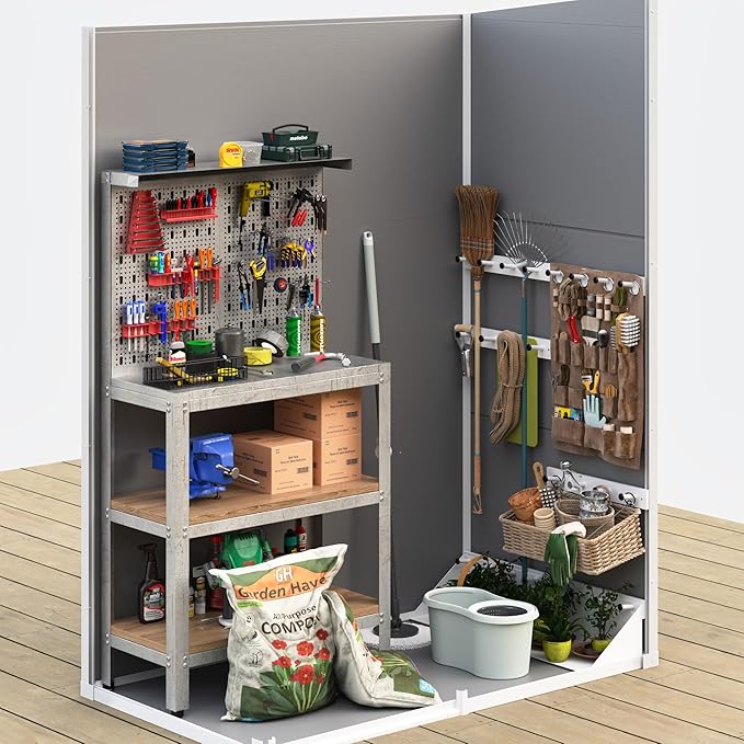 UDPATIO Outdoor Storage Shed 5x3 FT, Plastic Garden Shed