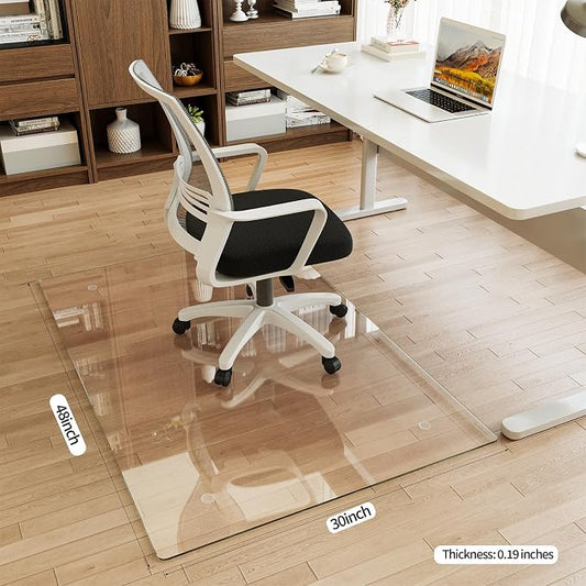 30" x 48" Glass Chair Mat, 1/5" Thick Office Chair Mat - Image 2