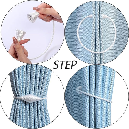 2 PCS Magnetic Curtain Tiebacks, European Style Convenient Drape Tie Backs - Image 2
