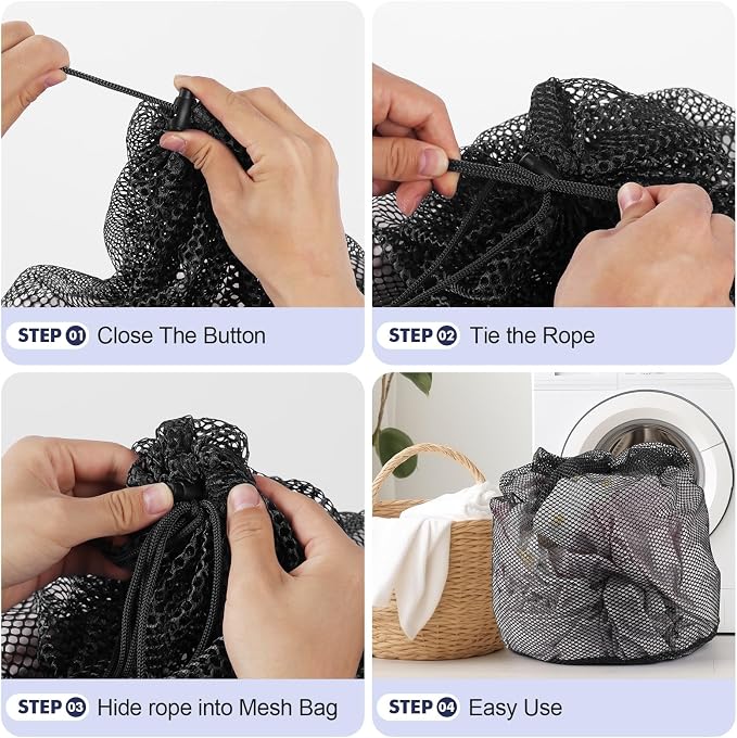 3Pcs Mesh Laundry Bags Washing Machine Mesh Wash Bags Jumbo - Image 6