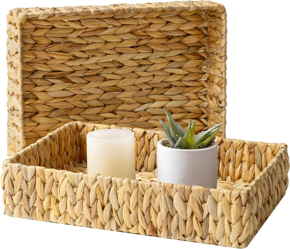 StorageWorks Large Bathroom Baskets, Wicker Storage Baskets for Shelves
