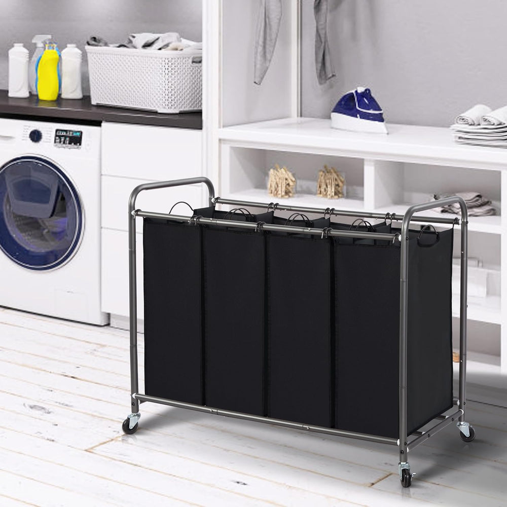 STORAGE MANIAC Laundry Sorter 4 Section, 47.5 Gal (180 L) Laundry Hamper with...