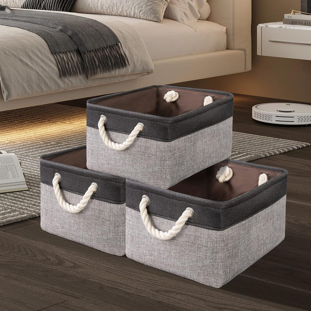 SAMORADREA 8 Pack Storage Basket Bins & Decorative Baskets Fabric Storage...