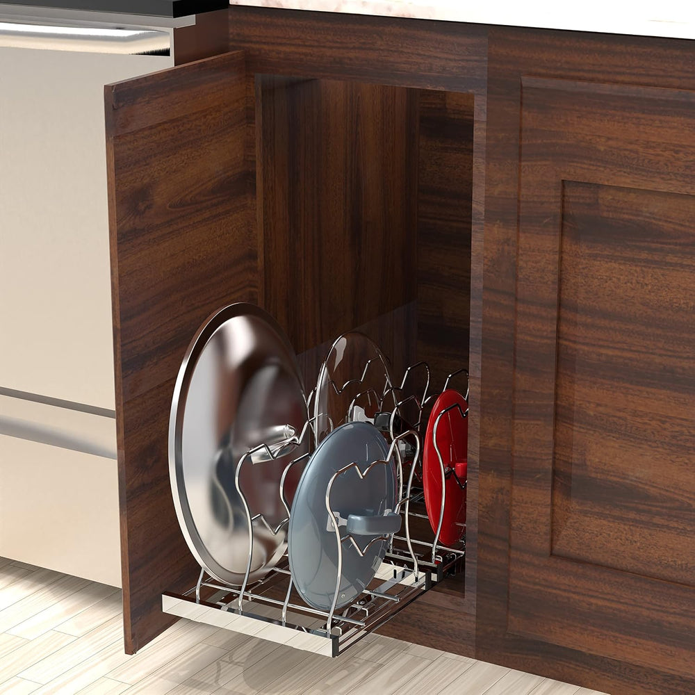 Simple Houseware Under Cabinet Pull Out Sliding Shelf Organizer, Chrome