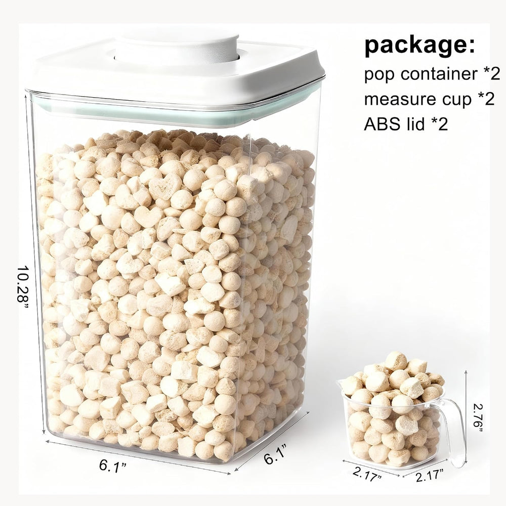 3-5 Lbs Dog Cat Treat Container Pop Pet Food Storage Container 4.2qt *2