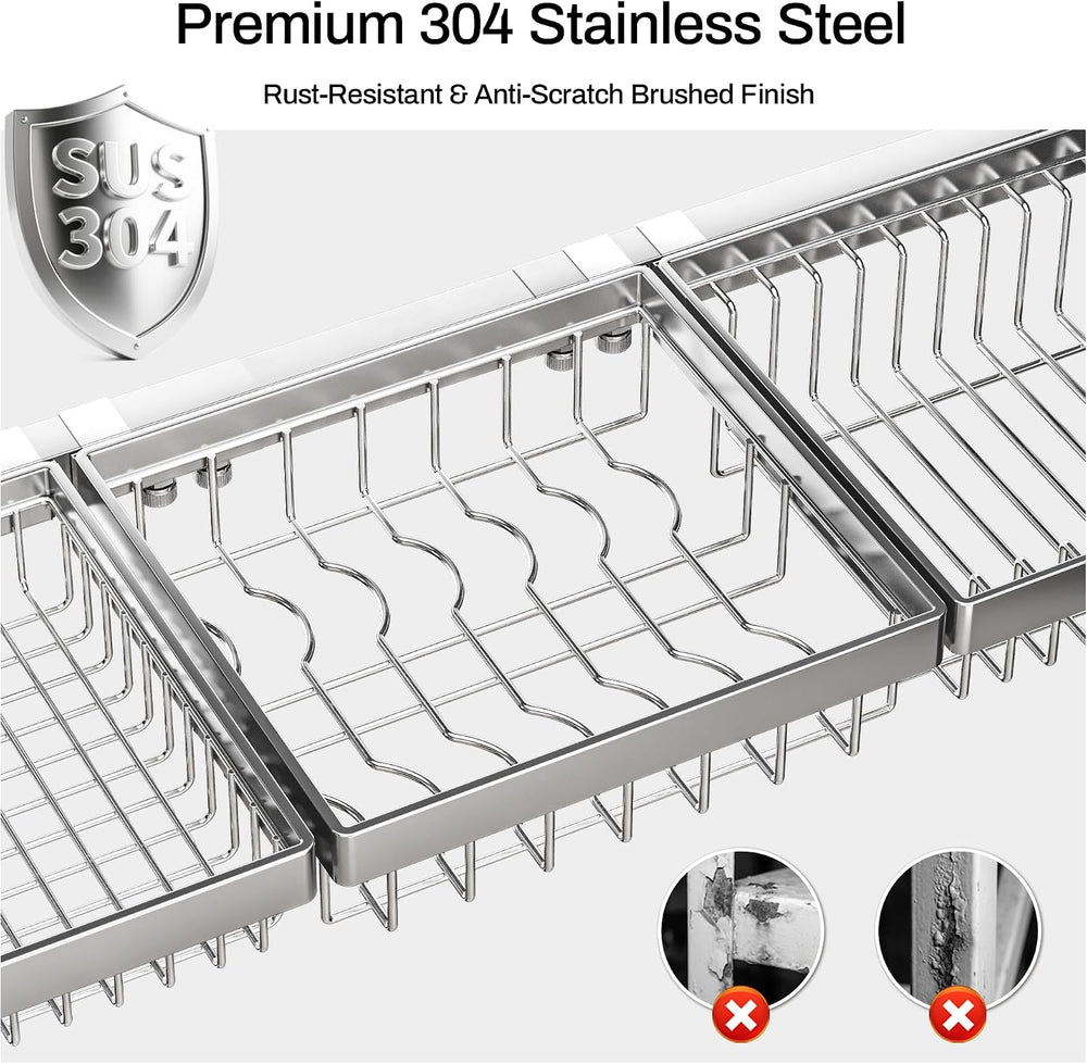 ADBIU Luxurious 304 Stainless Steel Over Sink Dish Drying Rack (Suitable for ...