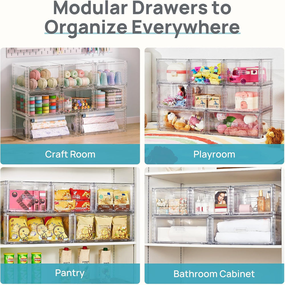 Vtopmart 8 Pack Large & Medium Stackable Storage Drawers Set
