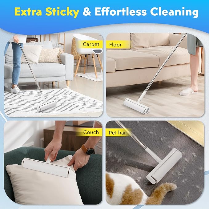 9.49'' Extra Sticky Large Lint Roller Refills, and Pet Hair Cleaning, 60 Sheets - Image 4