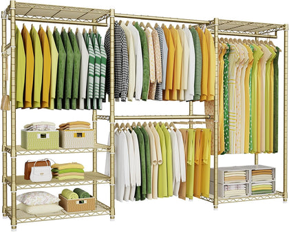 Ulif E1 Heavy Duty Closet Garment Rack, 6 Tiers Adjustable Clothing Storage
