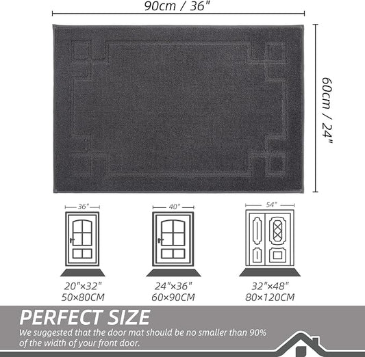 BEQHAUSE Door Mat 24" x 36", Non-Slip Door Mats Indoor Entryway Rugs Washable - Image 2