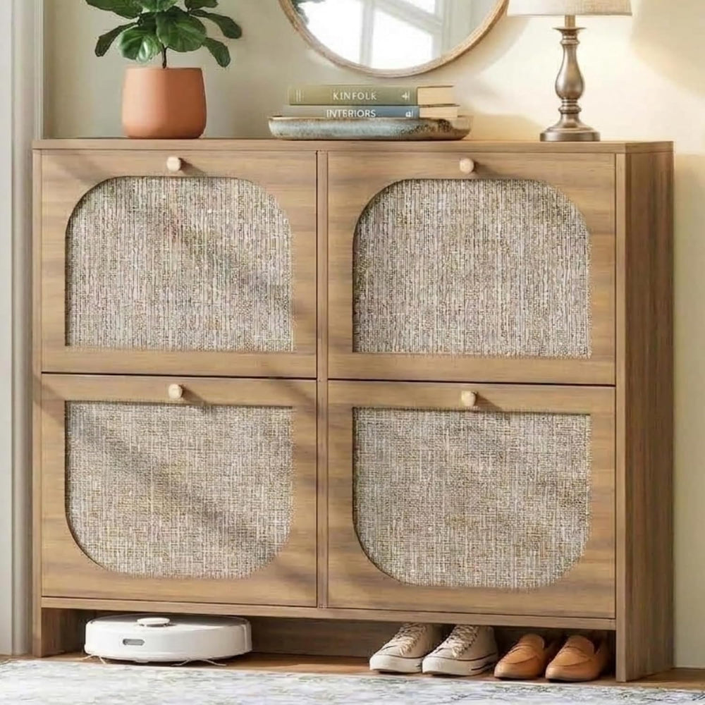 Nicetree Shoe Cabinet Storage for Entryway, Narrow Shoe Organizers with 4 Fli...