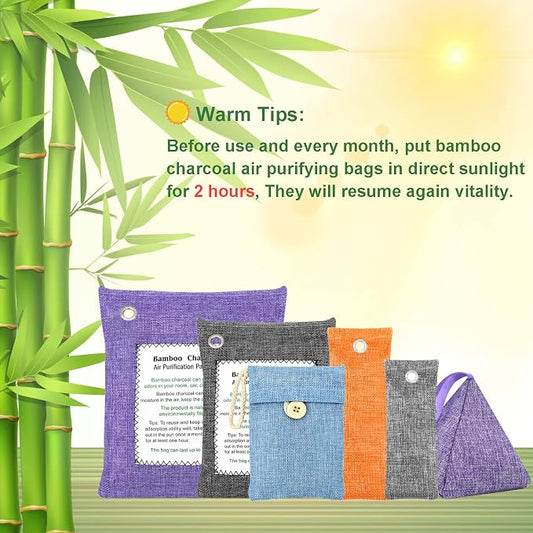 Bamboo Charcoal Bags Odor Absorber 12 Pack×100g Bamboo Charcoal Air Purifying - Image 2
